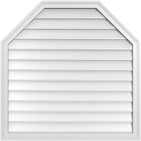 Ekena Millwork Octagonal Top Surface Mount PVC Gable Vent w/ 2"W x 1-1/2"P Brickmould Frame, 38"W x 38"H GVPOT38X3802SN
